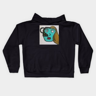 Blue Face Robot Kids Hoodie